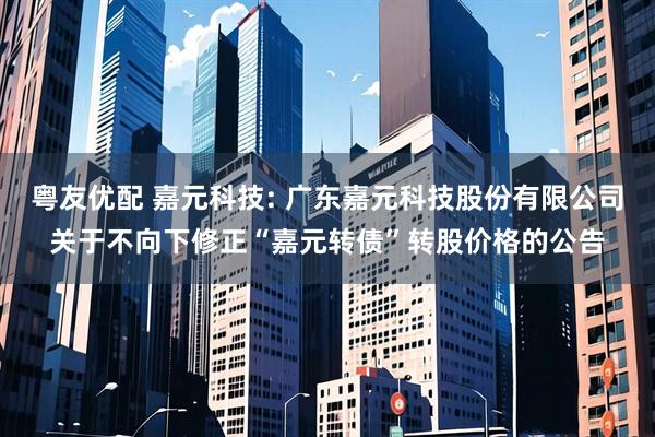 粤友优配 嘉元科技: 广东嘉元科技股份有限公司关于不向下修正“嘉元转债”转股价格的公告
